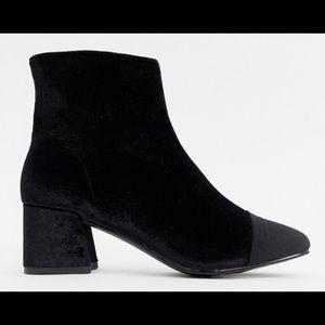 Asos Miss Selfridge black velvet ankle boots